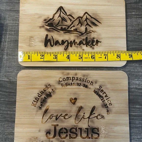Set of 2:  Engraved Bamboo cutting boards — 'Waysmaker' & 'Love Like Jesus' - Picture 3 of 3